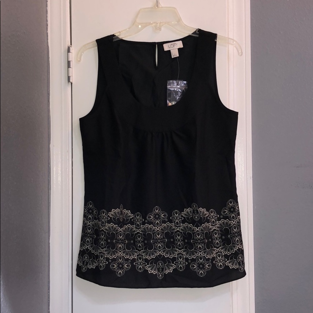 LOFT black and cream shirt